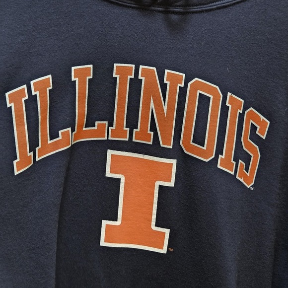 Illinois Fighting Illini Sweatshirt Hoodie Mens 2XL Blue NCAA College JERZEES - Picture 5 of 8
